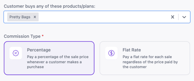 Payment options interface